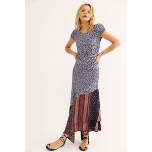 New Free People Aurelia Midnight Tiered Midi Dress